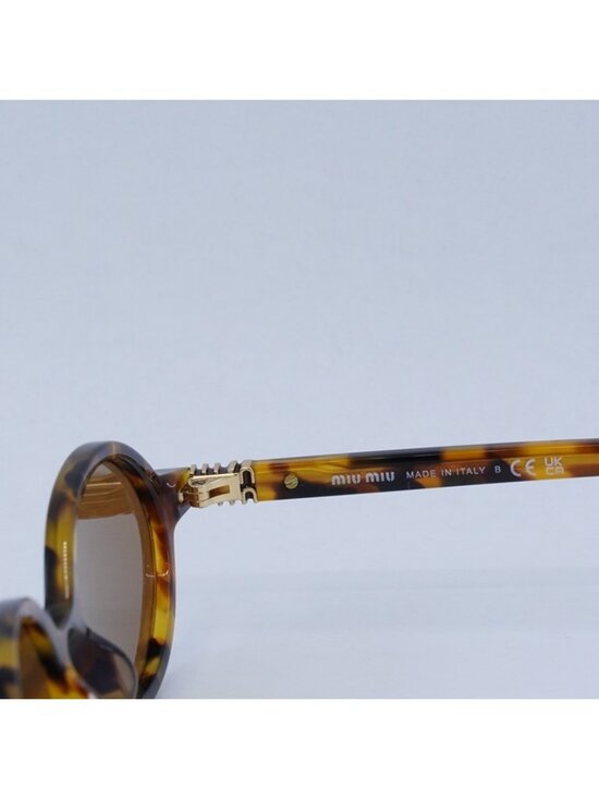 Miu Miu MU04ZS 19P2Z1 Sunglasses Light Havana Oval Frame, Brown Lenses main image 5